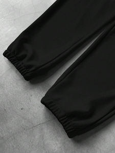 Conjunto Deportivo Informal de Sudadera con Capucha y Pantalones Deportivos de Algodón Sólido Vintage con Logotipo Personalizado para Hombre - Product Image 5