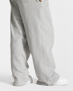 Pantalon de Jogging Grande Taille Personnalisable OEM Coupe Ample à Jambe Large en Molleton de Coton Gris avec Passepoil pour Femme - Product Image 6