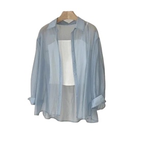 Camisas de Mujer 100% Poliéster Vintage con Botones Tejidas Transpirables de Alta Calidad Casuales de Verano Elegantes de Manga Corta al por Mayor - Product Image 1