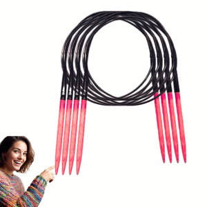 Aiguilles à tricoter circulaires de luxe en fil de soie, avec câble robuste et pointes polies. Portable, écologique et pratique pour un travail fluide et précis. - Product Image 3