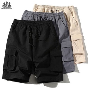 Shorts cargo mi-longs en coton 100% pour homme, style streetwear, couleur unie, boutonnage central |   Coupe décontractée multi-poches |   Respirant et à séchage rapide |   Fournisseur OEM ODM - Product Image 5