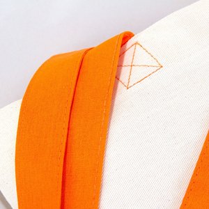 Bolsa de Mano de Algodón con Asa Naranja, 16 x 14 Pulgadas (40 x 35 cm), Color Naranja Sólido, Bolsa con Correa, Las Mejores Bolsas Promocionales para Regalos - Product Image 5
