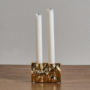 Bougeoir doré élégant, centre de table décoratif, accent élégant pour la maison, ambiance romantique et festive - Product Image 1