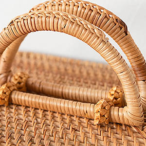 <b>Rattan</b> <b>Storage</b> Basket with Handle, Jewelry Basket, Table Top <b>Storage</b> <b>Box</b> Dustproof for Mother's Day Gift - Product Image 3