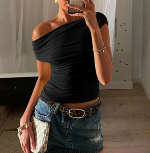 All'ingrosso canotta a spalla senza spalline personalizzata da donna tinta unita elasticizzata Slim Fit estivo Basic Crop Top Casual <span class=keywords><strong>Clubwear</strong></span> - Product Image 3