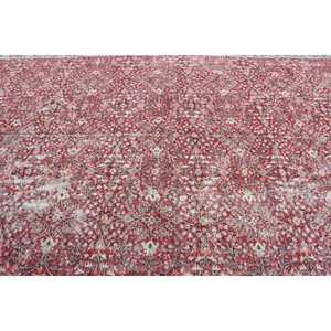 Tapis vintage 9,2x13,4 pieds, tapis turc, tapis à motifs floraux rouges en laine - Product Image 5