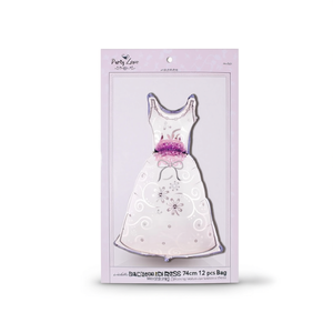 Ballons de fête en forme de robe de mariée, 74 cm, lot de 12 - Product Image 2