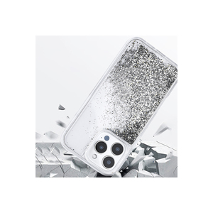 Funda Transparente para iPhone 16 Pro Plus con Efecto Líquido de Arena Movediza y Purpurina - Empaque Individual - Plateado - Product Image 5