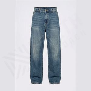 Jeans en denim Coupe slim Pantalon droit Déchiré Délavé Broderie Streetwear Vintage Pantalon durable Couleur personnalisée - Product Image 1