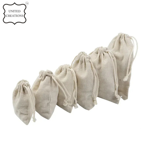 Sac à cordon en coton biologique écologique personnalisé, petite toile blanche avec logo imprimé pour le shopping - Product Image 4