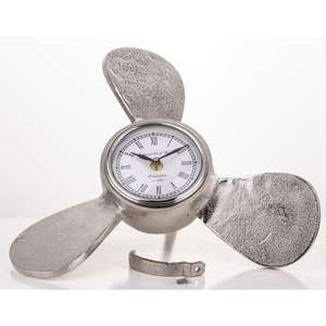Cast Aluminium Propeller <b>Clock</b> Desk Tabletop Decorative <b>Clocks</b> Perfect For Office Modern Home Decoration - Product Image 2