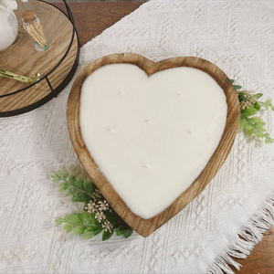 Venta al por mayor de cuenco de vela de corazón de madera de acacia natural bohemio tallado a mano para decoración del hogar, regalos de San Valentín de Vietnam - Product Image 4