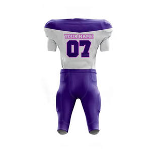 Ensemble d'uniformes de football américain à sublimation personnalisée-Grande taille à manches courtes respirant évacuant l'humidité - Product Image 3