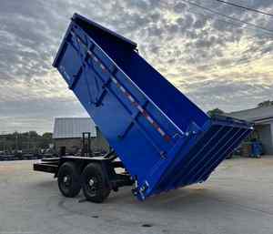 Semi-remorque à benne basculante agricole neuve en vente en gros, 8 tonnes, remorque de tracteur à moteur, côtés hauts de 4', 7x12, garantie de 3 ans - Product Image 5
