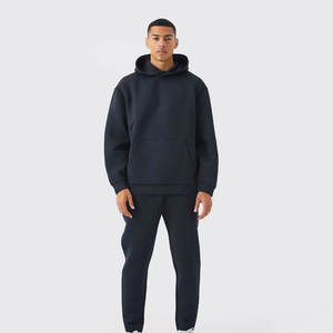 Chándal deportivo de gran tamaño 100% algodón personalizado para hombre, conjunto de Sudadera con capucha de peso pesado de alta calidad con logotipo para el invierno - Product Image 1