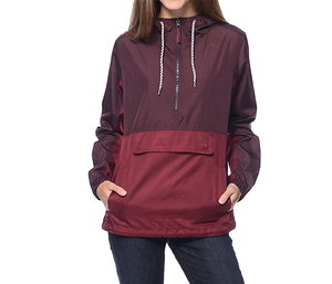 Top Quality New Arrival Wholesale Custom Women Nylon Hooded <b>Pullover</b> Blank Windbreaker <b>Jacket</b> With Front Pocket - Product Image 2
