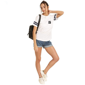 Venta al por mayor etiqueta personalizada ecológica moda diseño profesional antiarrugas transpirable demanda del cliente para camiseta de mujer - Product Image 5