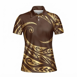 Proveedor Directo de Fábrica, Camiseta Polo de Manga Corta para Mujer, Diseño Tribal Tejido, Servicio OEM, Ropa Casual Transpirable, Venta al Por Mayor - Product Image 5