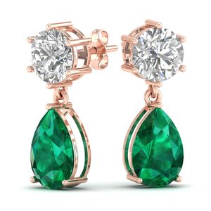Boucles d'oreilles pendantes en argent sterling 925 avec émeraude taille poire, prix de gros REYES, pour femmes, certifiées GRA, bijoux en moissanite - Product Image 5