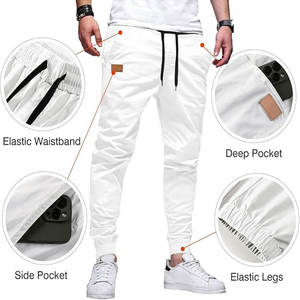 Pantalones de chándal de algodón 100% de nuevo estilo para hombre, pantalones de chándal informales de cintura media con cintura elástica ligera, logotipo al por mayor - Product Image 2