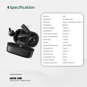 Microphone sans fil 3 en 1 GM-85X Green Lion - Product Image 4