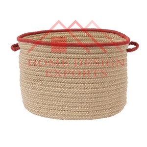 Panier en corde de coton de grande taille fait à la main paniers à linge panier de rangement organisateur en corde de coton meilleur vendeur - Product Image 3