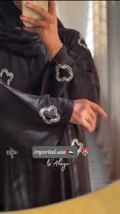 ชุดเดรสปักลายอาบายะราสำหรับผู้หญิงชุดเดรสแบบดั้งเดิมในดูไบชุดเดรสผ้าระบายด้วยมือแบบพรีเมี่ยมสไตล์มุสลิม - Product Image 2