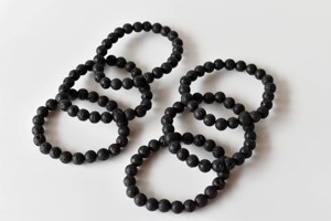 Pulsera de Cuentas de Lava Natural de Alta Calidad de 8mm, Clásica para Parejas, para Sanación, Meditación y Joyería de Aniversario - Product Image 2