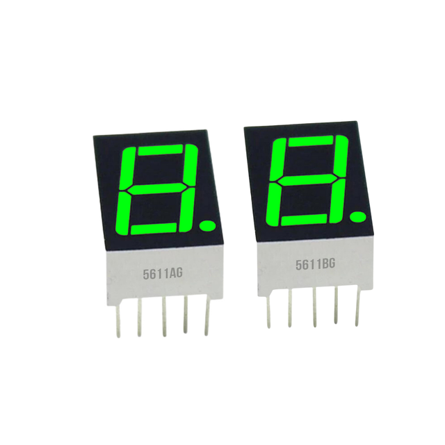 VAOHM 5611AG 5161AG 5611BG 5161BG Green One Digit Seven Segment Led Display Tube 10Pin 0.56 Inch Common Anode / Cathode