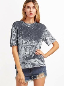 แขนยาวคอจําลองกํามะหยี่เสื้อยืดผู้ชายเฮฟวี่เวทเสื้อผ้าVelourเสื้อTeeสําหรับชายเปล่าShinnyร้อนขายOEMระบายอากาศ - Product Image 3