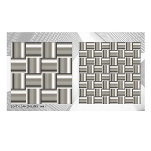 Acabado metálico Cubo elevado GVT/PGVT/DGVT Porcelana vitrificada digital Patrón de cubo 3D Ladrillo refractario Azulejos modernos para pisos y paredes - Product Image 1