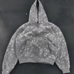 Sudadera con Capucha de Invierno para Hombre, Logotipo Personalizado, Pedrería, 100% Algodón, Felpa, Secado Rápido, Sudadera con Capucha de Longitud Regular, Alta Calidad - Product Image 2