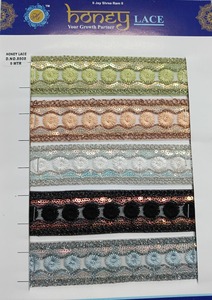 Tela de encaje bordado floral colorido de alta calidad para vestido de novia, encaje de tul francés africano con hilo multicolor - Product Image 4