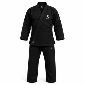 Kimono de karaté noir personnalisé avec logo, unisexe adulte, en sergé de coton mi-lourd, antibactérien, respirant, pour entraînement d'arts martiaux, OEM - Product Image 5