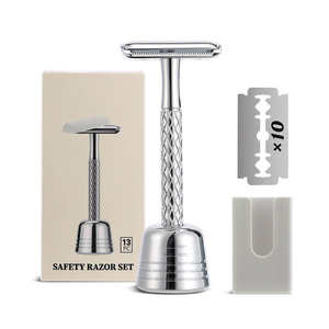 มีดโกนหนวดพับได้สำหรับช่างตัดผมมืออาชีพด้ามจับทำจากไม้พรีเมี่ยมมีดโกนขอบตรงทำจากสแตนเลสมีดโกนปลอดภัย - Product Image 1