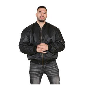 Chaqueta bomber a prueba de viento de material de calentamiento de invierno transpirable de gran oferta brillante negra, chaqueta bomber de alta calidad al por mayor para hombres y mujeres - Product Image 1