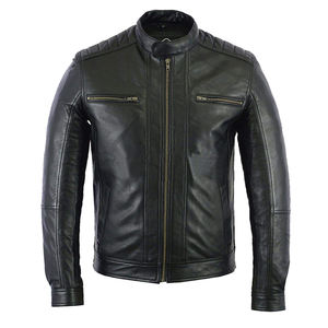 OEM Fashionable Genuine <b>Sheepskin</b> Leather <b>jacket</b> for men High Quality Soft Thin Style Leather <b>Jacket</b> in different Colors - Product Image 4
