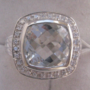 White Gold <b>Ring</b> with Emerald Cut Diamond 18K Real Yellow Gold Rhodium Plated Fine Jewelry for Everyday Wear - Product Image 1