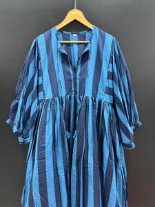 Robe midi élégante en coton imprimé décontracté A-Line pour femme avec taille naturelle et manches bouffantes-Usage quotidien pour le bureau et les voyages - Product Image 5