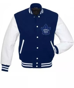 Vestes de baseball en chenille de laine avec logo personnalisé, broderie, manches en cuir vintage, veste varsity pour hommes - Product Image 1