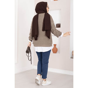 เสื้อคาร์ดิแกนถักลายถักสีมิงค์สำหรับผู้หญิง แฟชั่นระบายอากาศได้ดี สวมใส่สบาย ตกแต่งกระดุม เหมาะสำหรับฤดูใบไม้ร่วงและฤดูหนาว - Product Image 5