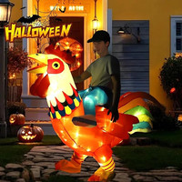 Costume gonflable de poulet adulte avec des lumières Costume d'Halloween Ride on Rooster Poulet Jockey Costume gonflable de poulet