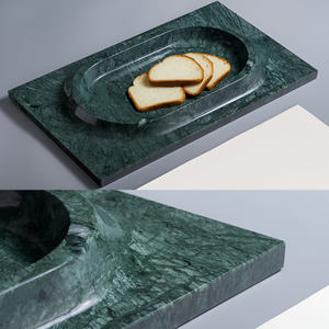 Bandeja decorativa de Navidad de mármol verde de diseño moderno Impresionante para ocasiones especiales Venta directa de fábrica al mejor precio garantizado - Product Image 1