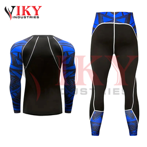 Ensemble de sport 2 pièces à manches longues avec logo personnalisé, leggings de sport par sublimation, shorts de compression pour femmes, ensemble de rashguard pour garçons - Product Image 6