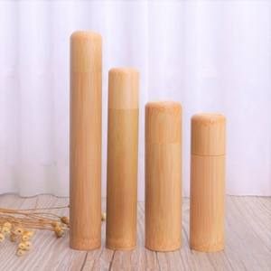 Brosse à dents voyage couvre étui support tubes à couvercle en bambou boîtes de conteneurs biodégradables personnalisation accepter - Product Image 1