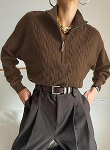 Gran oferta, ropa de invierno con media cremallera en blanco, suéteres para hombre, nuevo diseño, suéter de gran tamaño transpirable, suéteres para mujer más vendidos - Product Image 4