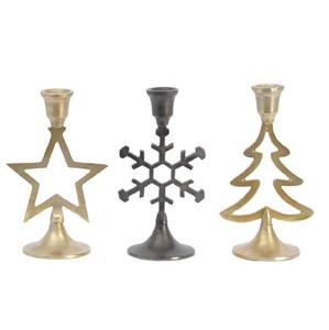 Portavelas de árbol de Navidad dorado de Metal multidiseño creativo portavelas hecho a mano con forma de estrella moderna celebraciones de Navidad - Product Image 1