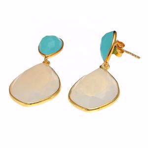 925 Sterling Silver <b>Dangle</b> <b>Earrings</b> Gold-Plated Drop Design for Wedding Engagement Parties Natural Classic <b>Fine</b> Jewelry Gift - Product Image 2