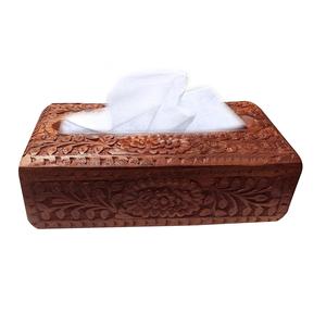 Soporte de papel tisú de madera pura de forma cuadrada Diseño de tendencia Caja de almacenamiento de pañuelos de madera de forma personalizada - Product Image 4