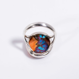 925 Sterling Silver Oyster Turquoise Ring Bijoux en pierres précieuses naturelles pour les femmes Commande en gros Bijoux en pierre naturelle pour les détaillants - Product Image 3